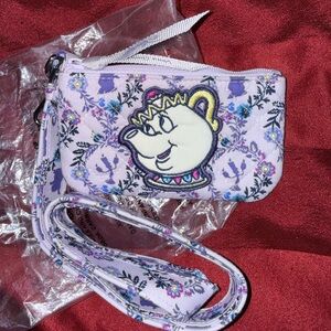 Vera Bradley Disney Beauty and the Beast Zip ID and Wide Lanyard